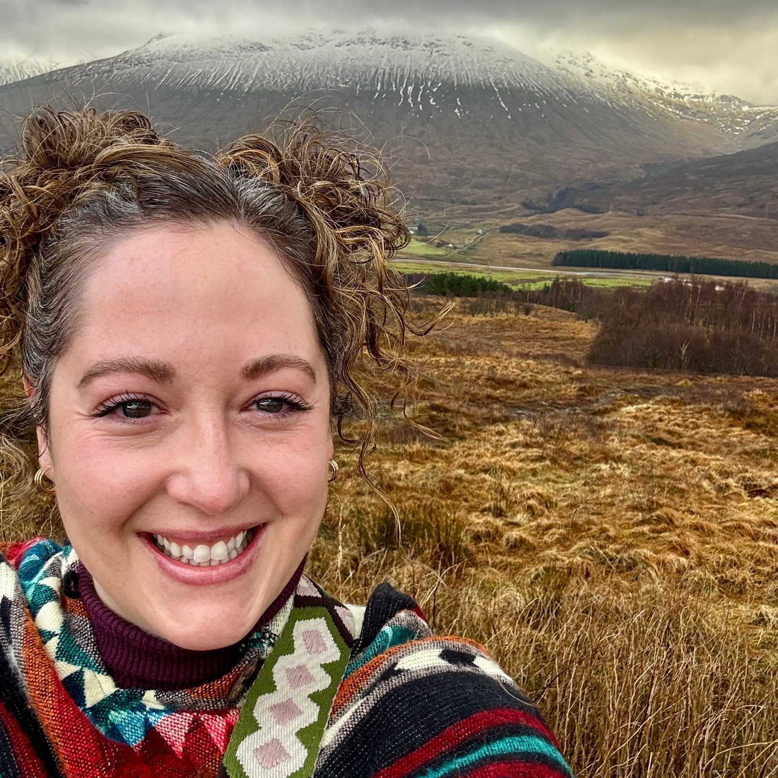 Kendall in Scottish landscape