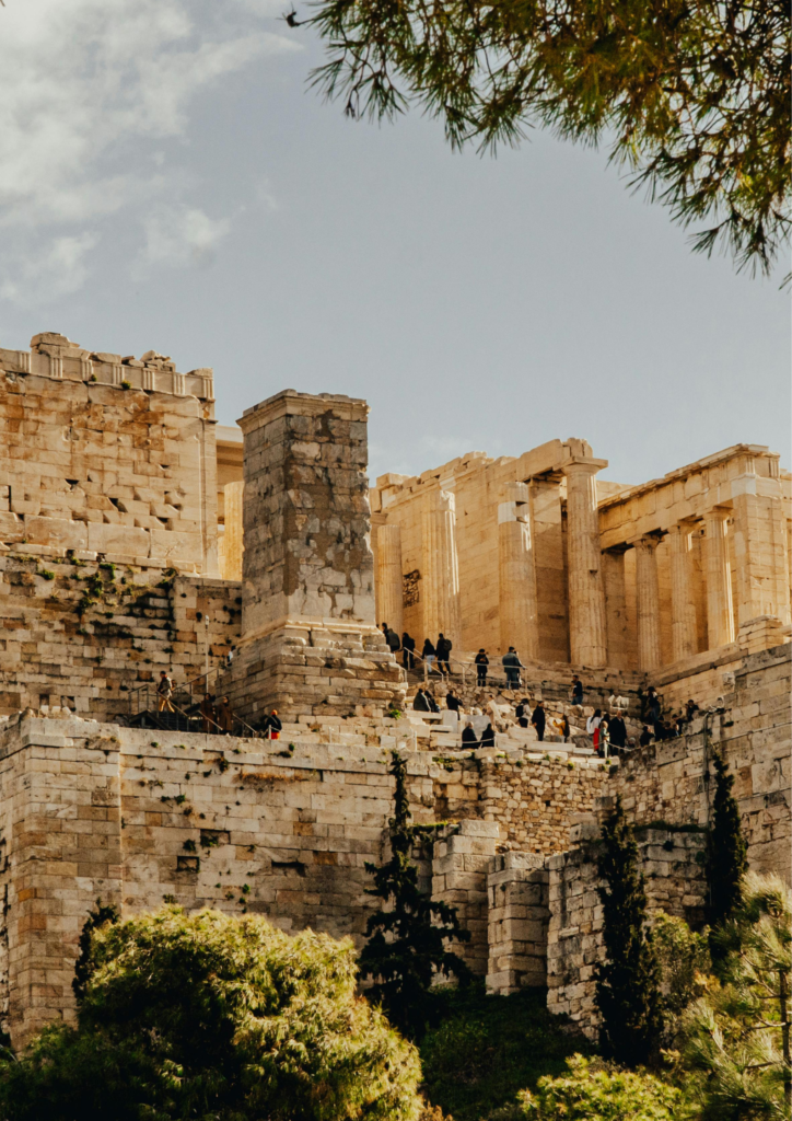 Beige Pastel Blue Brown Photographic Travel Destination Travel Poster 1