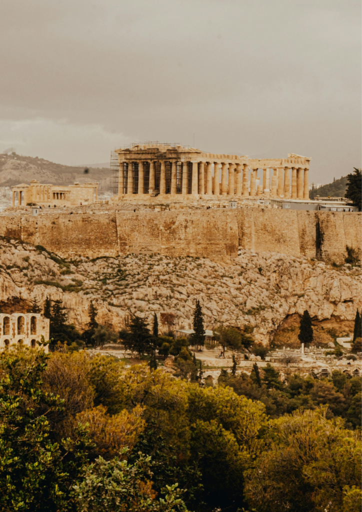 Beige Pastel Blue Brown Photographic Travel Destination Travel Poster